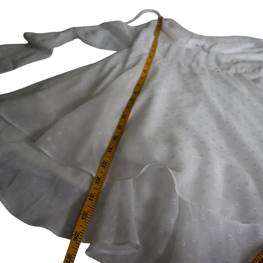 B‎ Darlin Womens Bow Mini Dress Size Small White Bridal Shower Fit Flare Layered - Picture 12 of 12